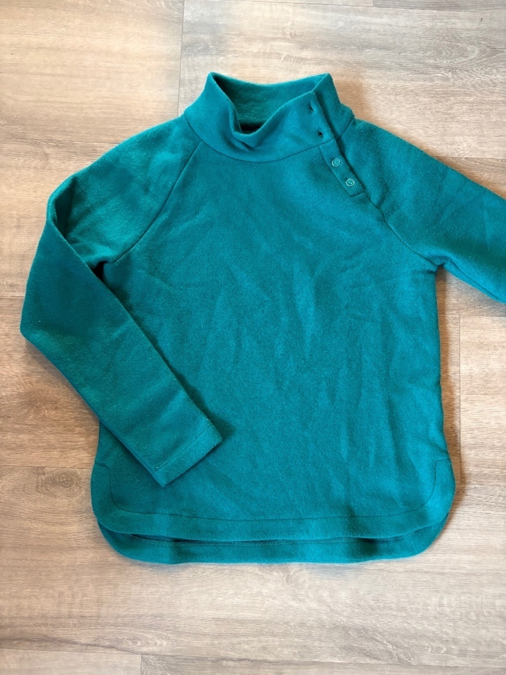 NWT Talbots Teal Mock Neck Button Sweater- size S